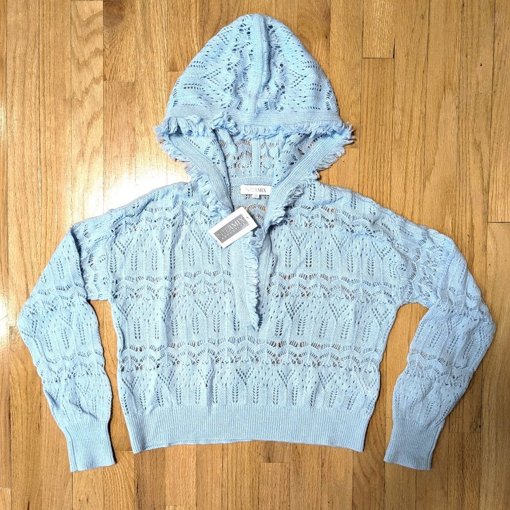 SOLD - INTERMIX Cashmere-Blend Sweater in Light Blue Size M (NEW WITH TAGS)